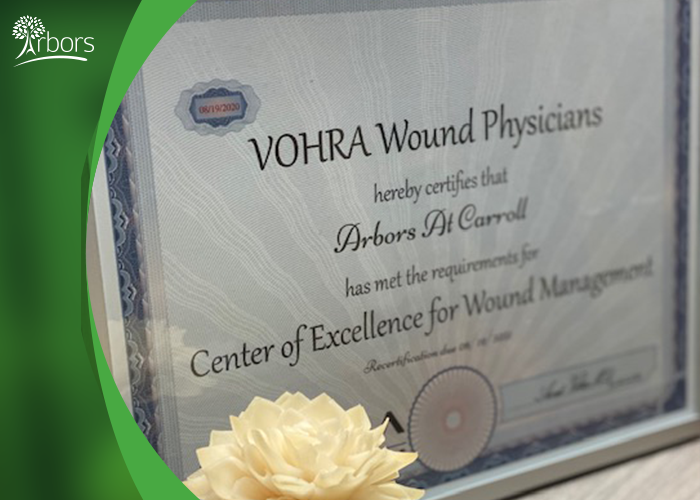 We are happy to announce that VOHRA Wound Physicians recently awarded us as a Center of Excellence in Wound Management! ✨