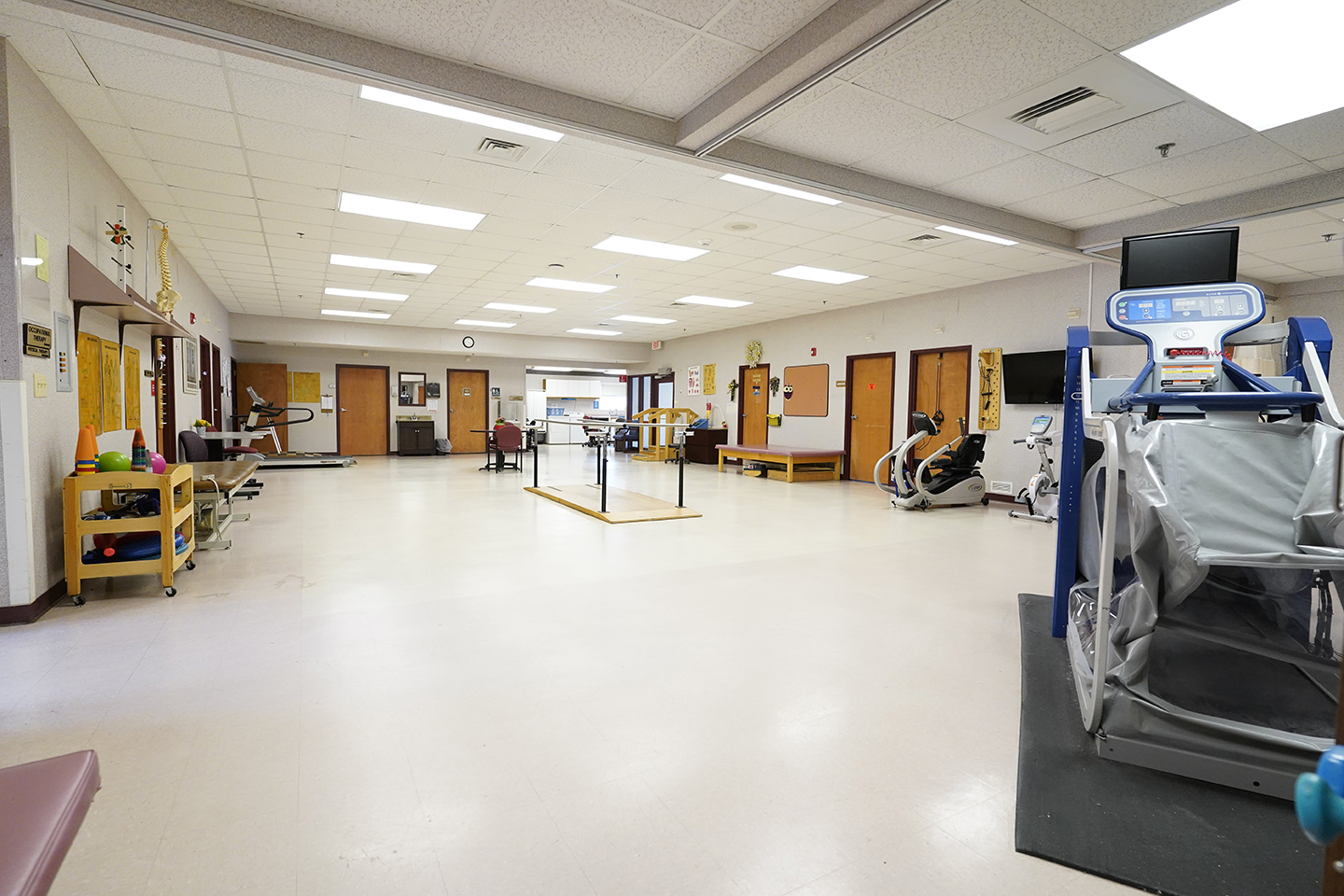 Physical therapy rooms with equipment- Arbors at Carroll